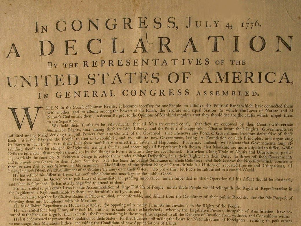 使用 Caslon 的《美國獨立宣言(United States Declaration of Independence)》(Source: Elise Amendola/AP)