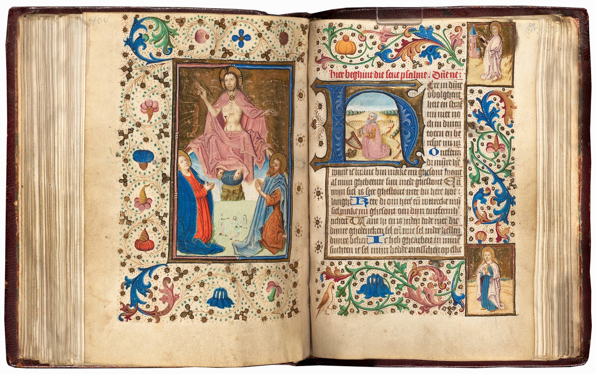 BPL MS q Med. 172, a Dutch book of hours, ca. 1470, with illuminated miniatures attributed to the Masters of the Zwolle Bible.