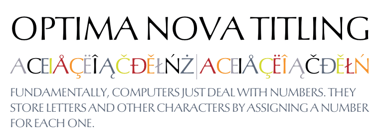 Optima nova Titling